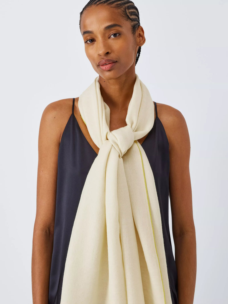 John Lewis wool blend scarf natural yellow 100x200cm - British product