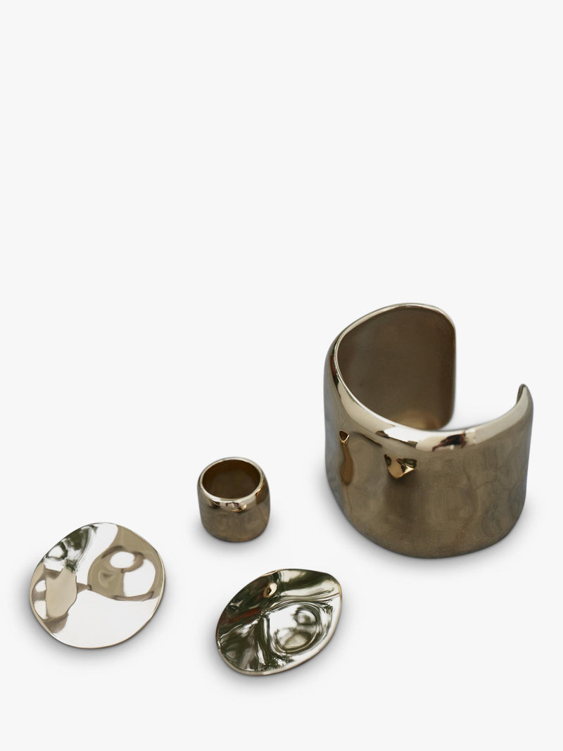 EDBLAD gold plated Flowy cuff bangle large - British product