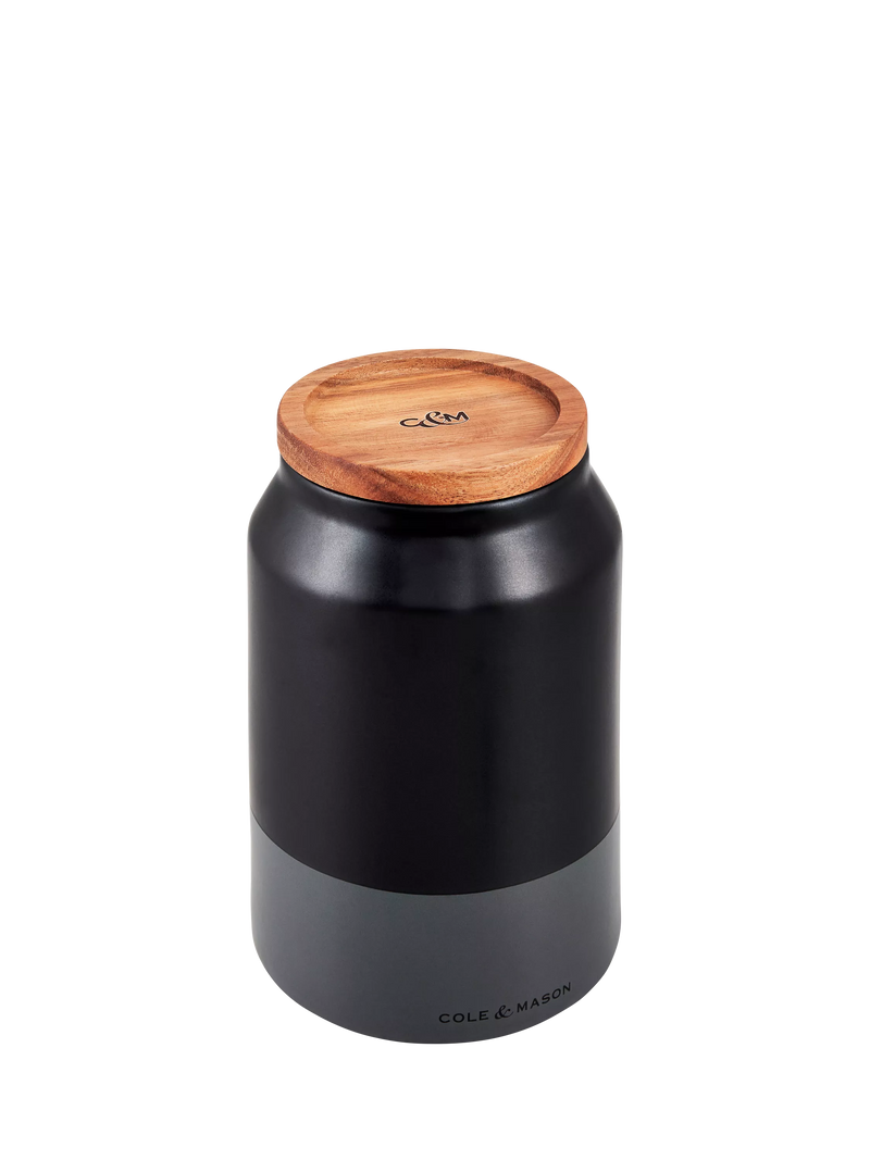 Cole & Mason ceramic storage jar charcoal grey 17cm - British product