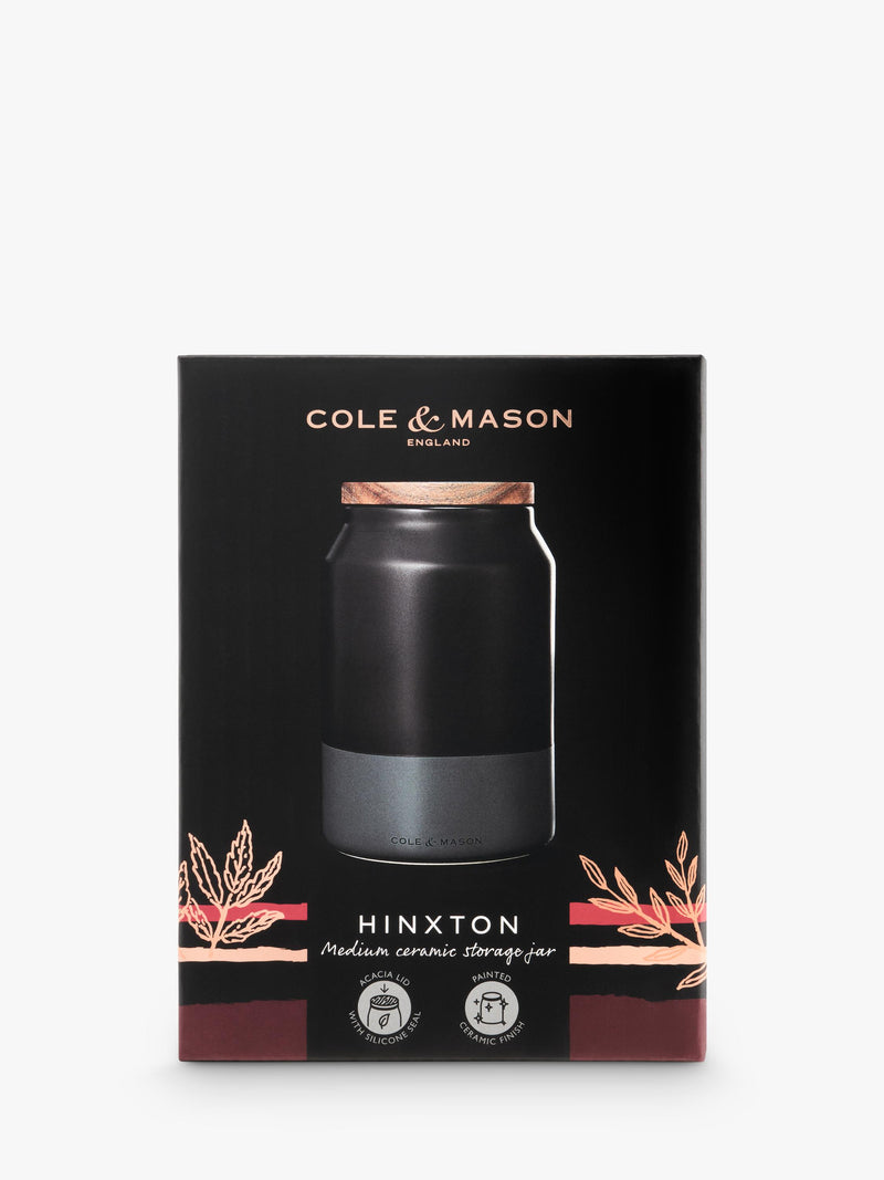 Cole & Mason ceramic storage jar charcoal grey 17cm - British product
