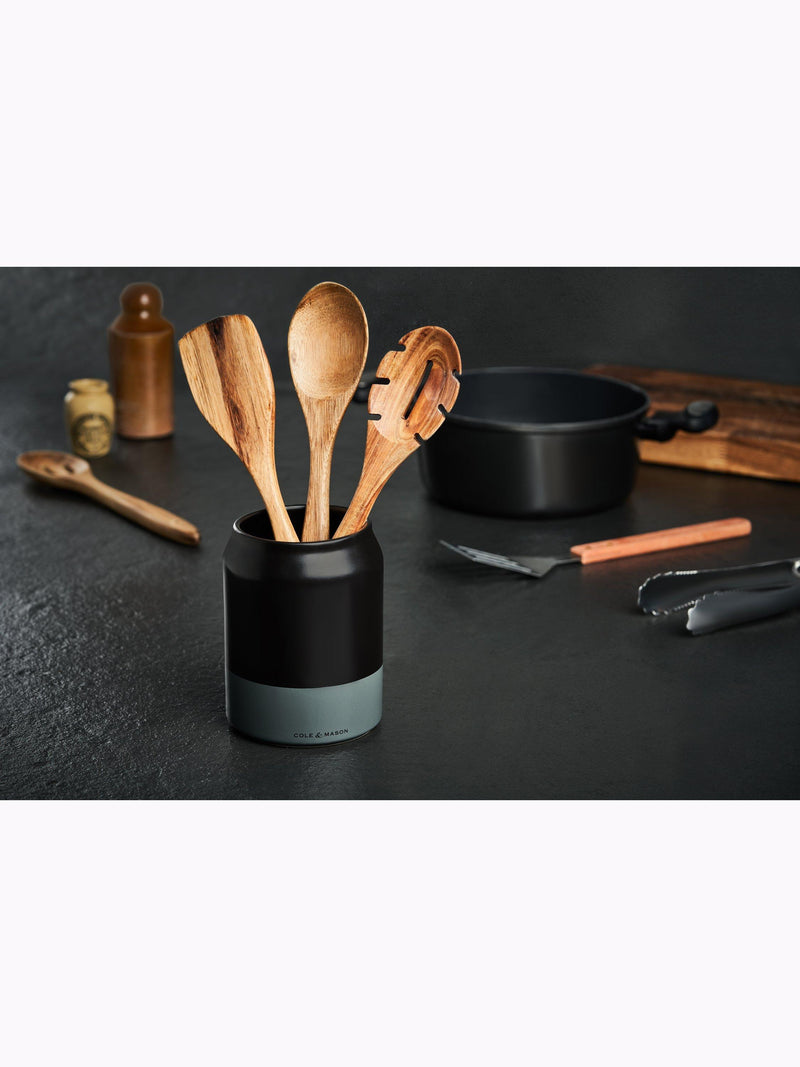 Cole & Mason ceramic utensil pot charcoal grey, imported from the UK