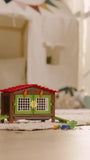 schleich Farm World Rabbit Hutch set with rabbit figurines - British product