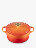 24cm Cast Iron Round Casserole with Golden Finish