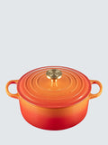 24cm Cast Iron Round Casserole with Golden Finish