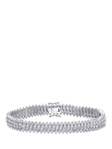 John Lewis Mogul 9ct White Gold Diamond Triple Row Tennis Bracelet, 1.50ct- Buy online at McGrocer