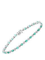 John Lewis Mogul 9ct White Gold Diamond and Emerald Tennis Bracelet- Buy online at McGrocer