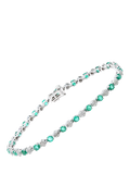 Mogul diamond and emerald tennis bracelet 9ct white gold - British product
