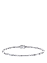John Lewis Mogul 9ct White Gold Trilogy Diamond Chain Bracelet- Buy online at McGrocer