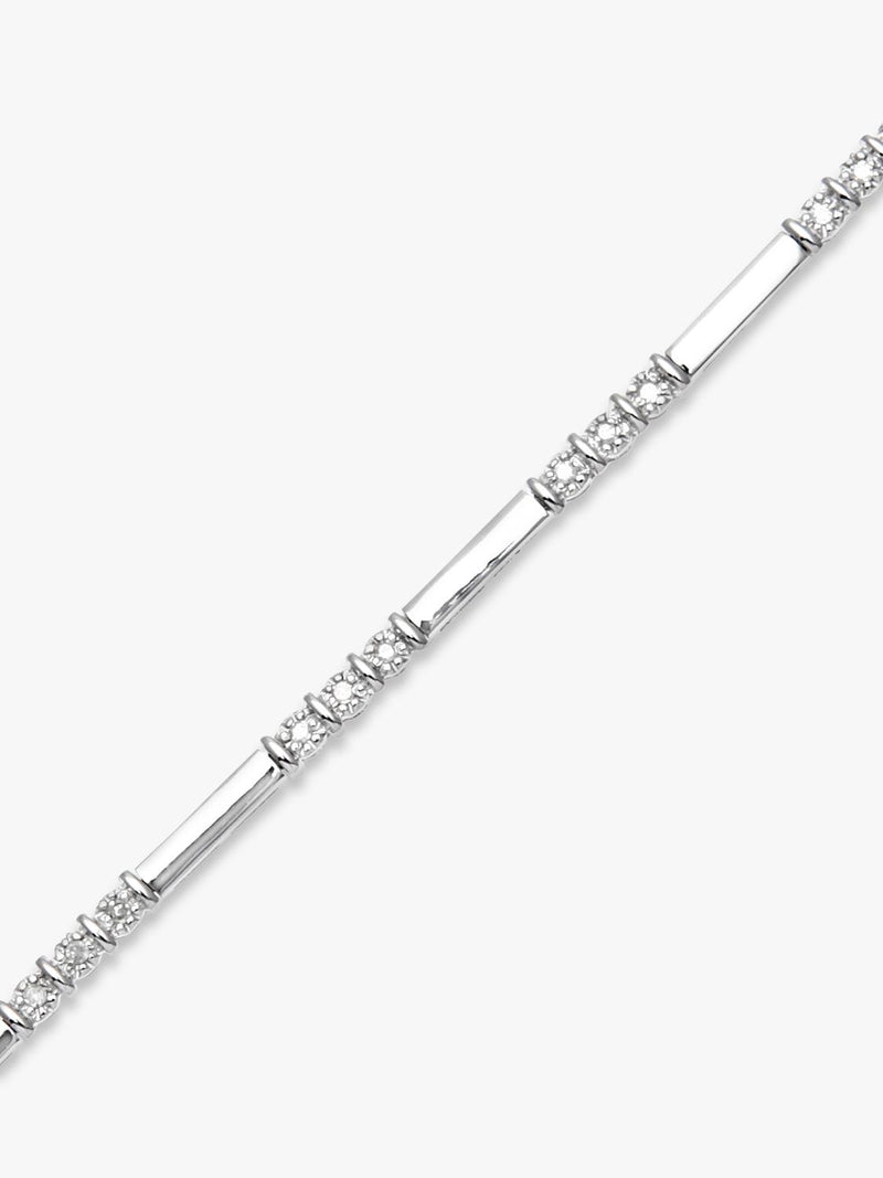Mogul trilogy diamond bracelet 9ct white gold, UK version