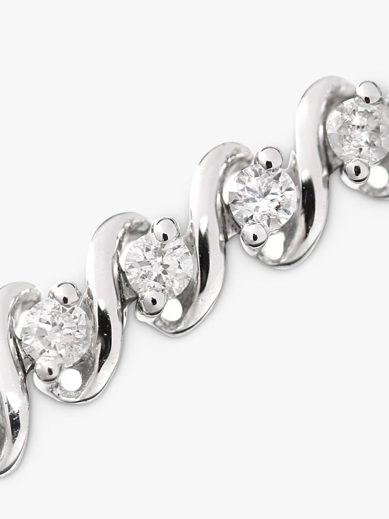Mogul diamond tennis bracelet 9ct white gold 1.15ct (British brand)