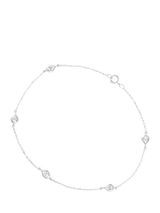 John Lewis Mogul 9ct White Gold Diamond Teadrop Station Bracelet- Buy online at McGrocer