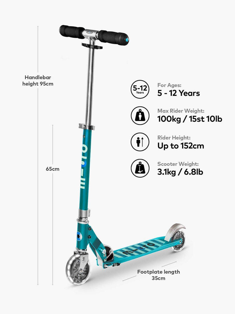Micro Scooters Sprite Foldable LED Scooter, imported from the UK