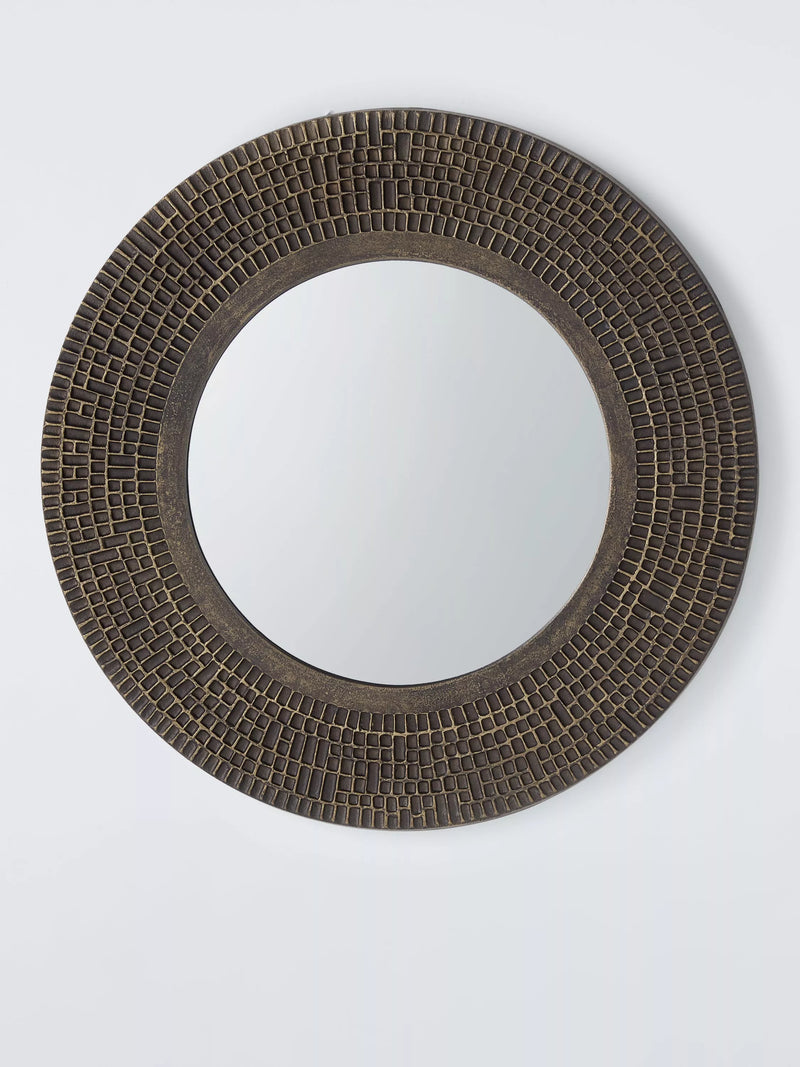 John Lewis Autumn Fusion round wall mirror 65cm antique brass - British product