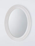 John Lewis hand-carved oval wall mirror white wash 70x50cm, UK version