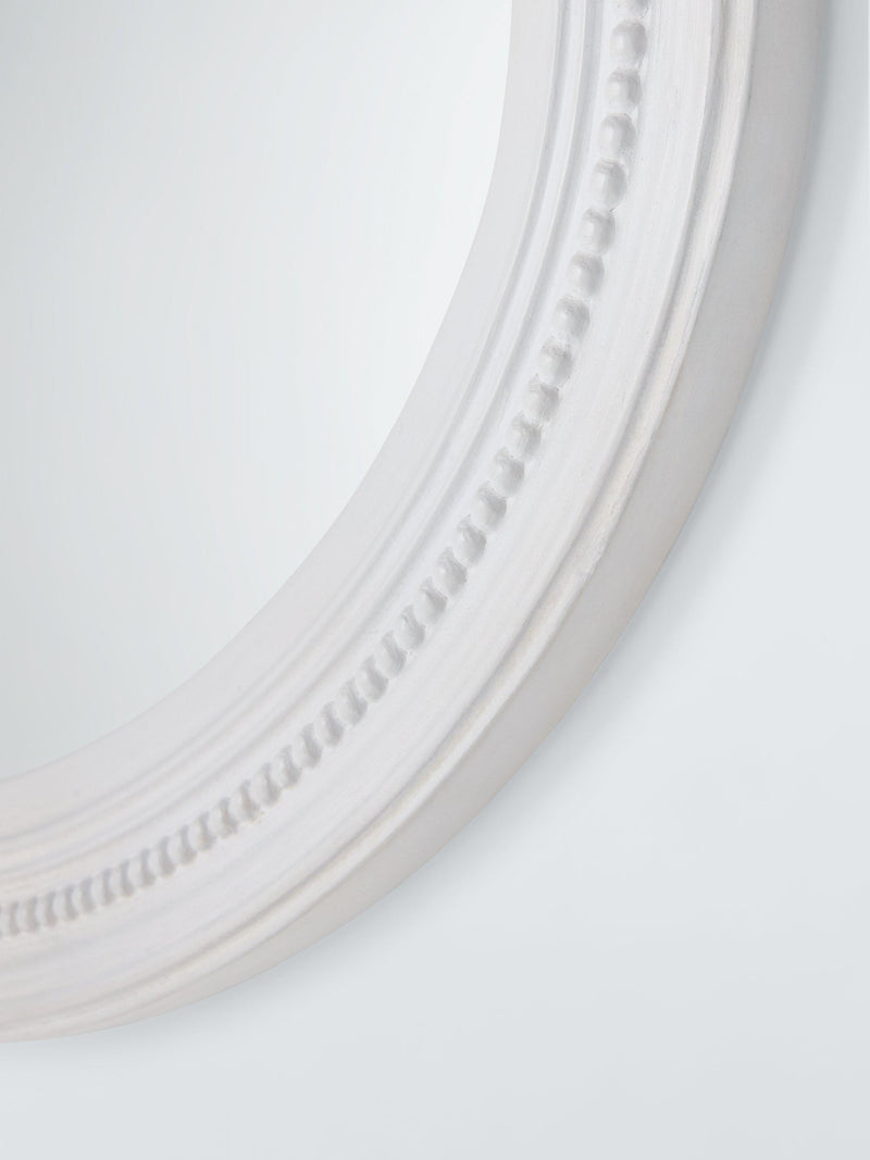 John Lewis hand-carved oval wall mirror white wash 70x50cm, UK version