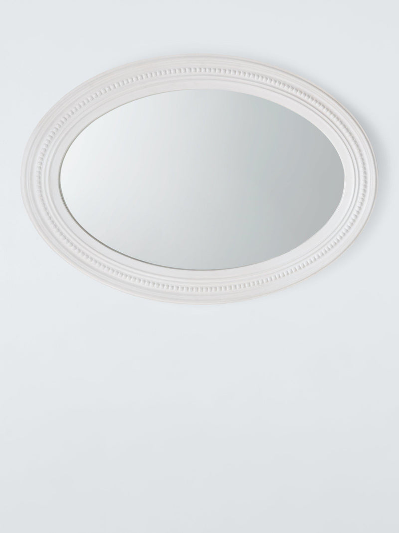 John Lewis hand-carved oval wall mirror white wash 70x50cm, UK version
