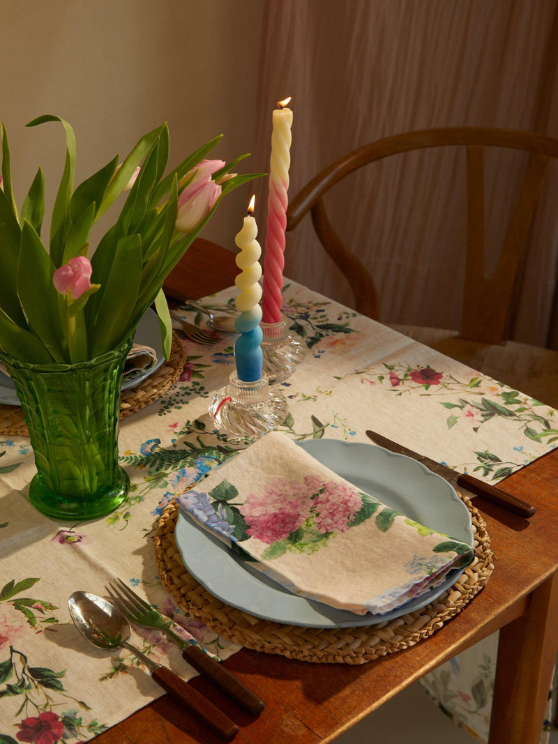 By Hope Flora linen table runner 200cm - British product