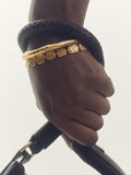 Reiss Millie Molten Square Chain bracelet in gold, UK version