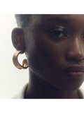 Reiss Flavia Fluid hoop earrings gold toned (British brand)
