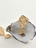 Reiss Mason Molten drop earrings gold large - British product