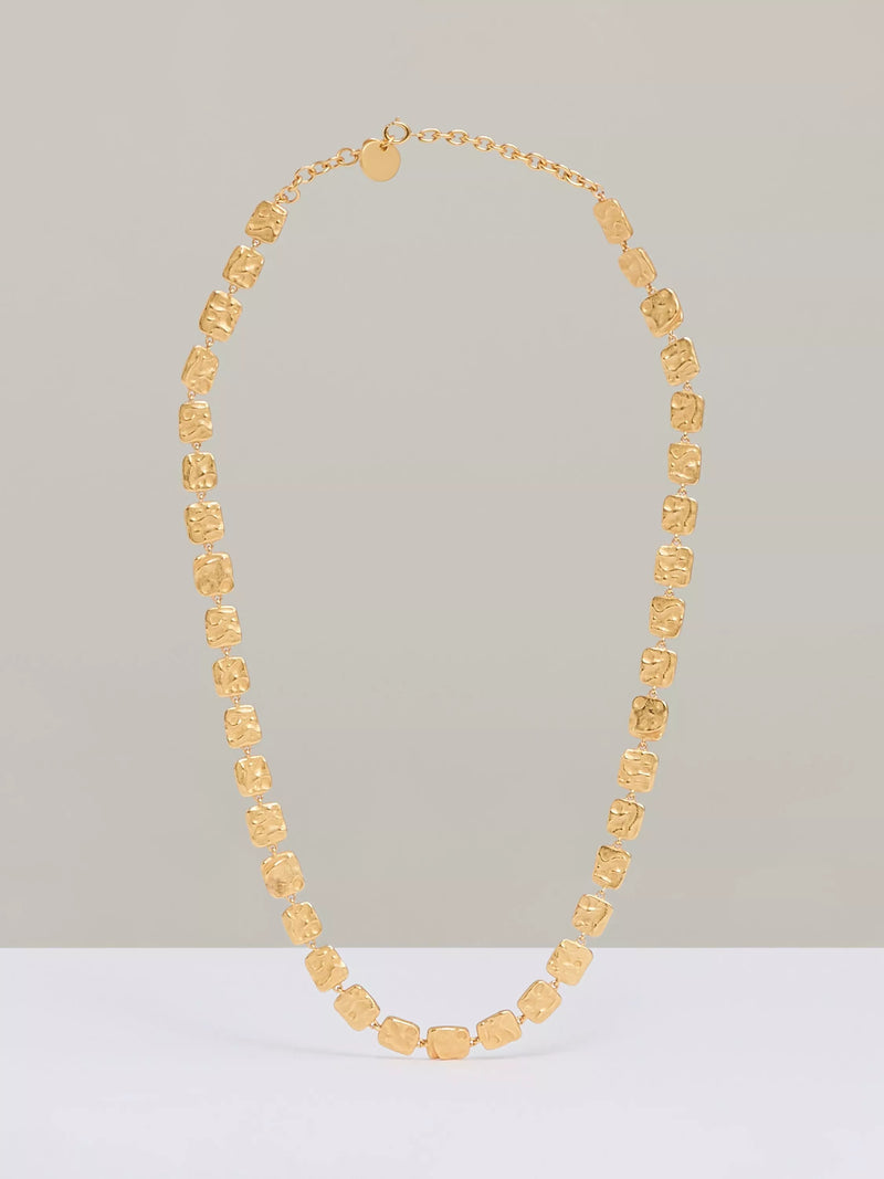 Reiss Mila Molten Square gold necklace, imported from the UK