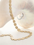 Reiss Mila Molten Square gold necklace, imported from the UK