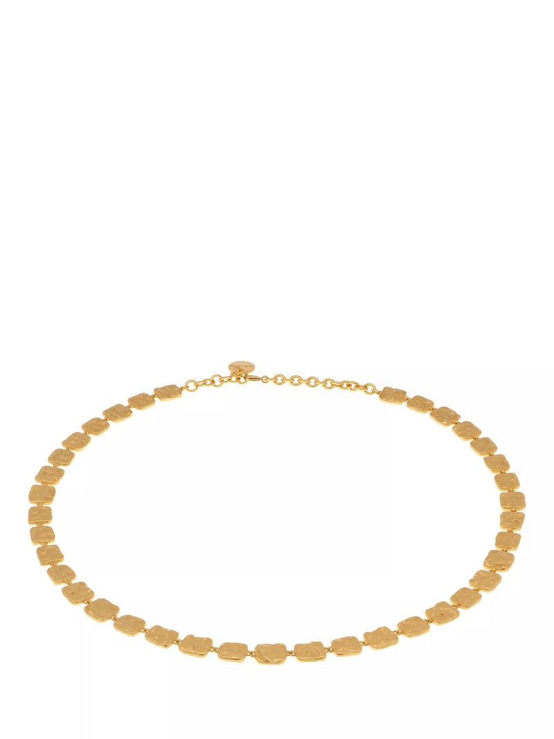 Reiss Mila Molten Square gold necklace, imported from the UK