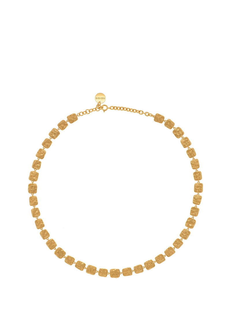 Reiss Mila Molten Square gold necklace, imported from the UK