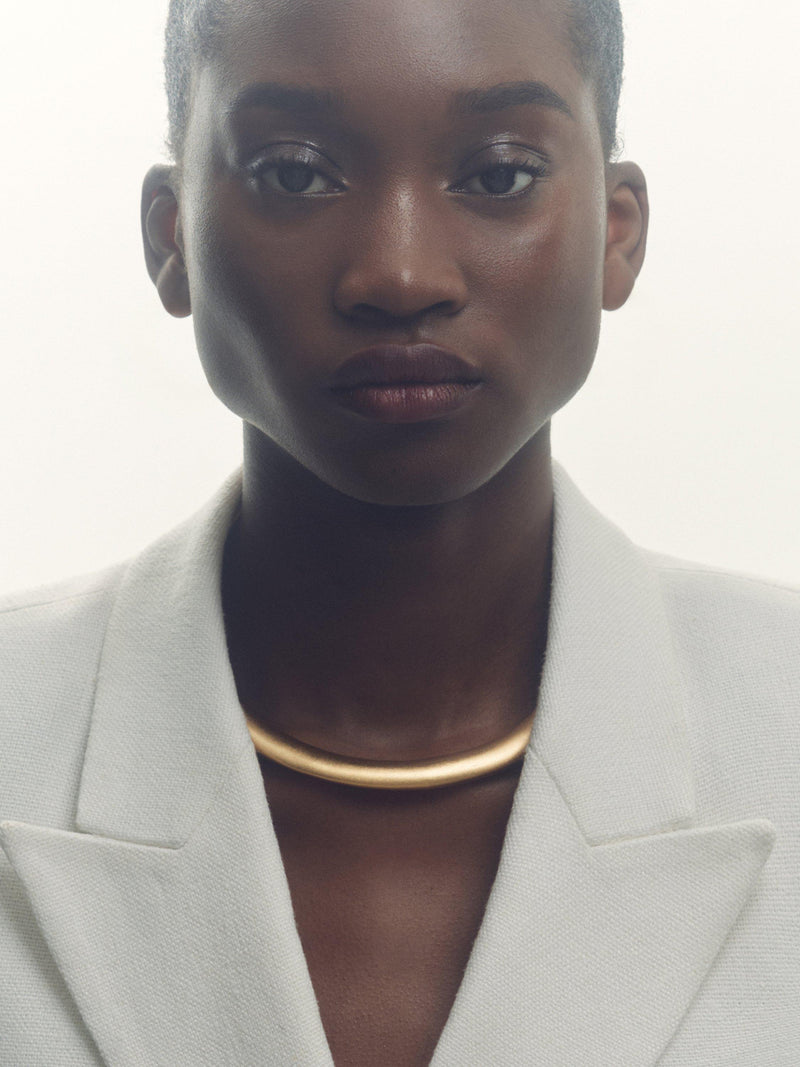 Reiss Poppy curve choker gold tone (British brand)