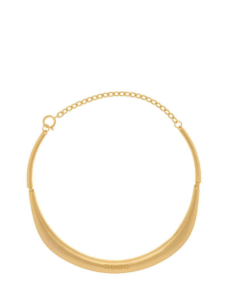 Reiss Poppy curve choker gold tone (British brand)