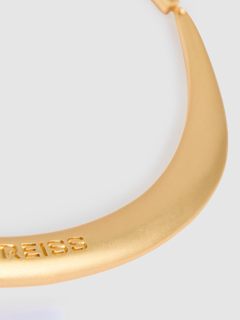 Reiss Poppy curve choker gold tone (British brand)
