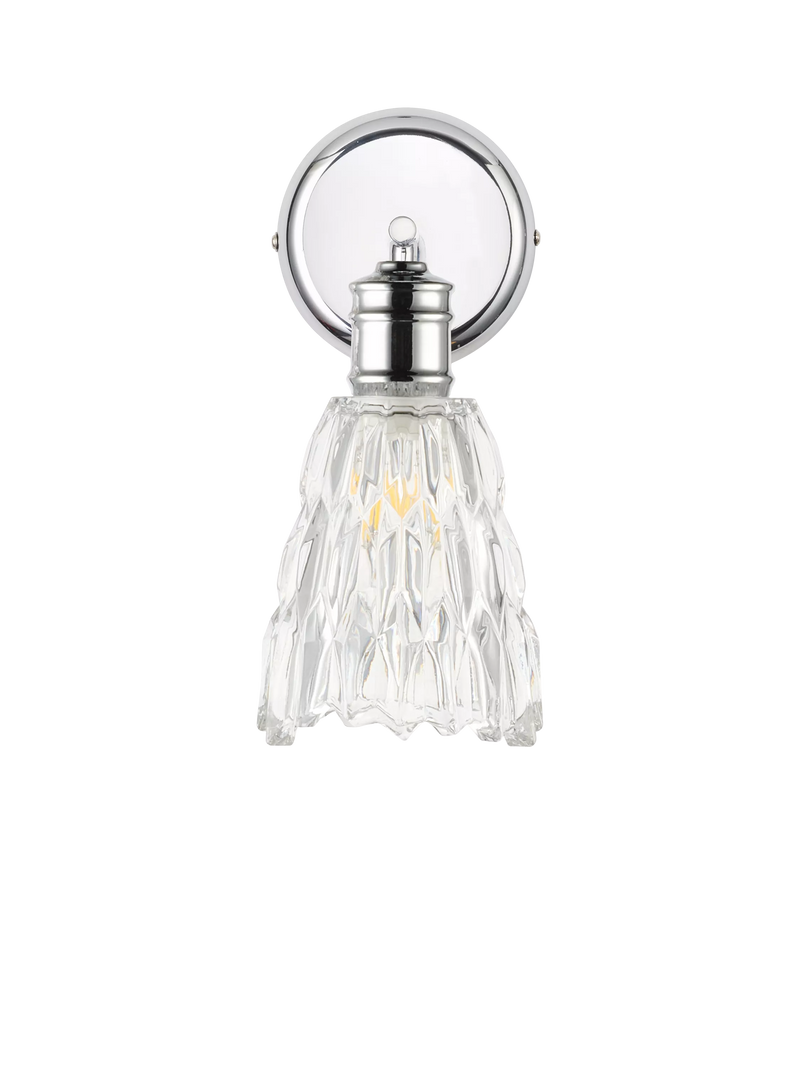 John Lewis Marlow crystal glass wall light chrome, imported from the UK