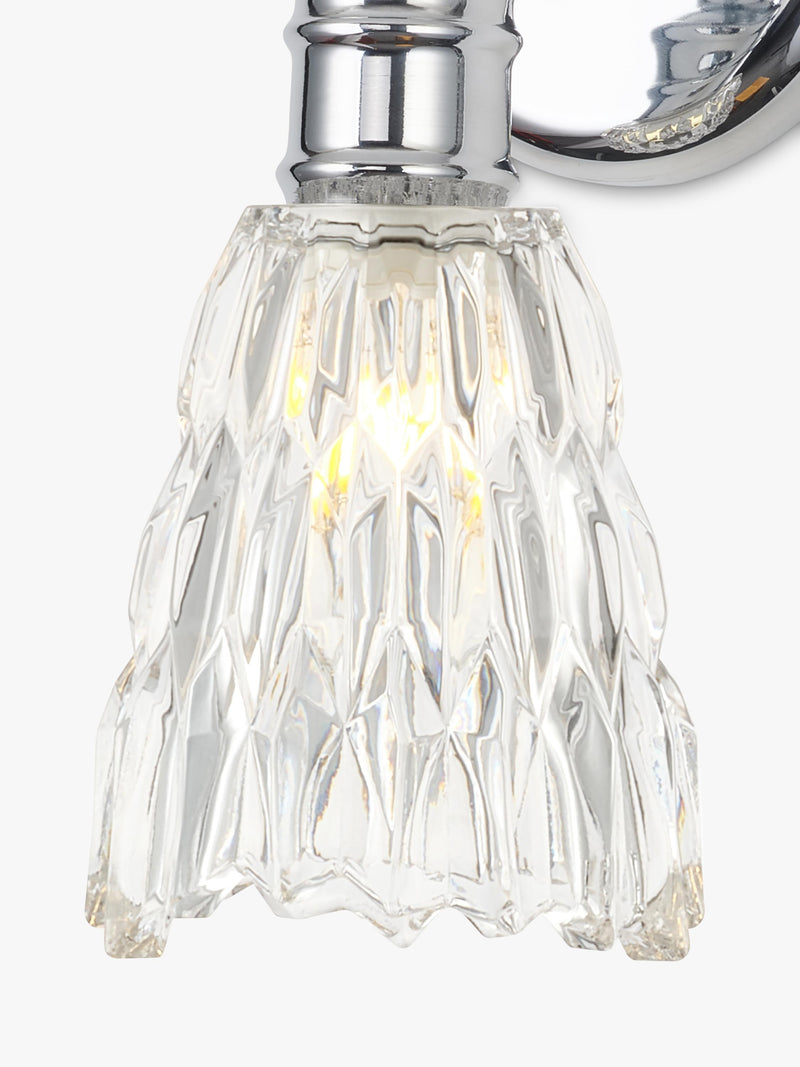 John Lewis Marlow crystal glass wall light chrome, imported from the UK