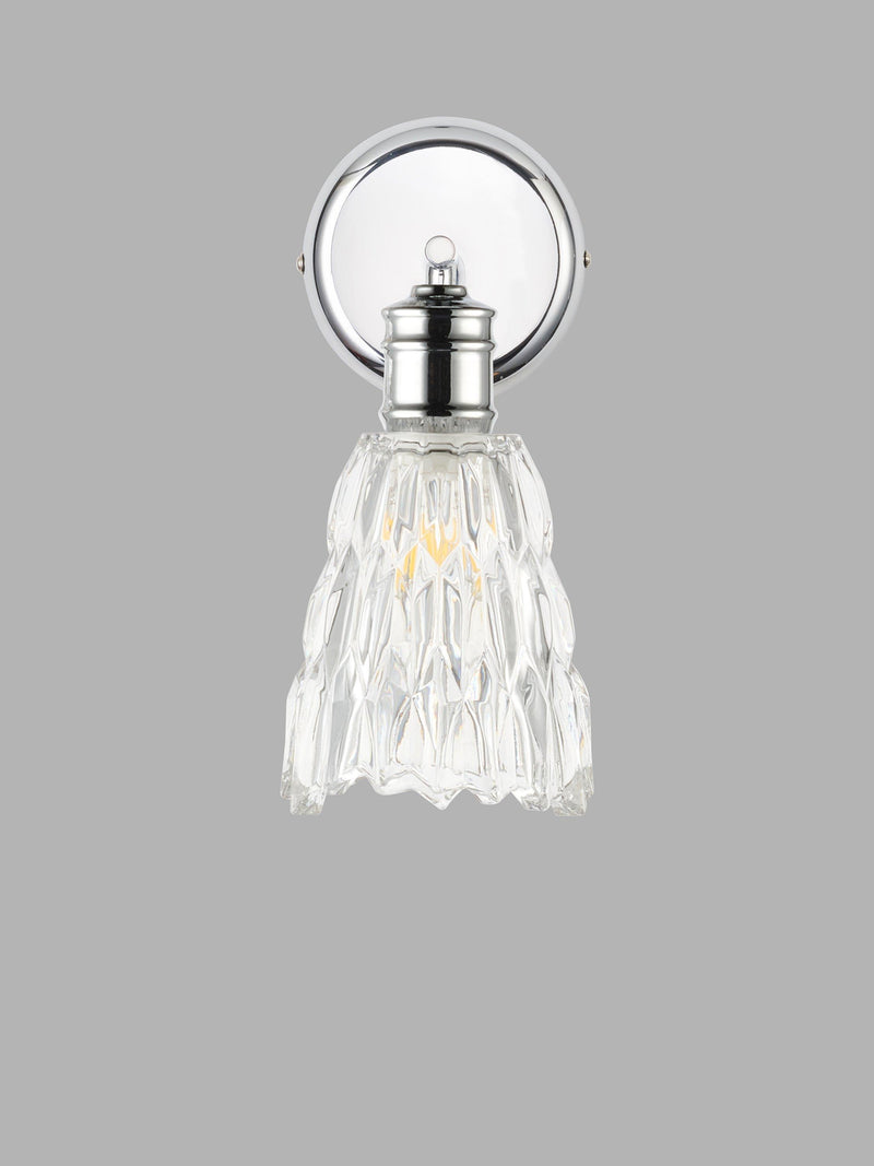 John Lewis Marlow crystal glass wall light chrome, imported from the UK