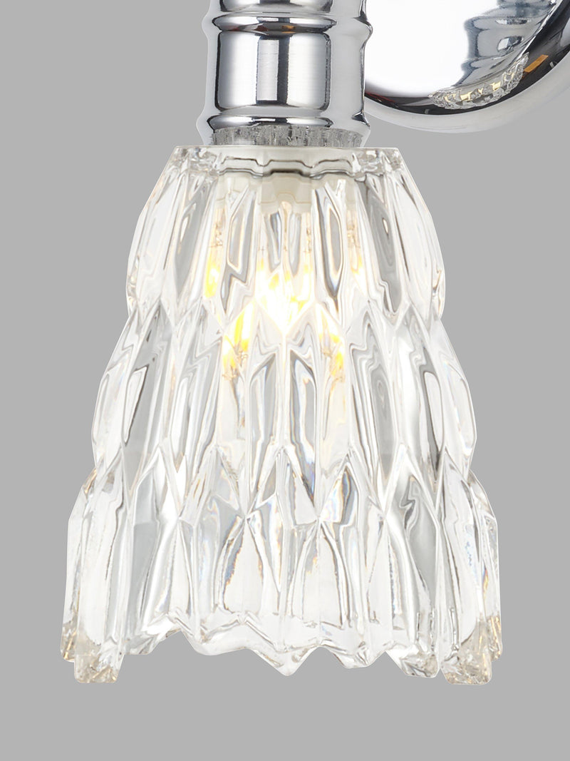 John Lewis Marlow crystal glass wall light chrome, imported from the UK