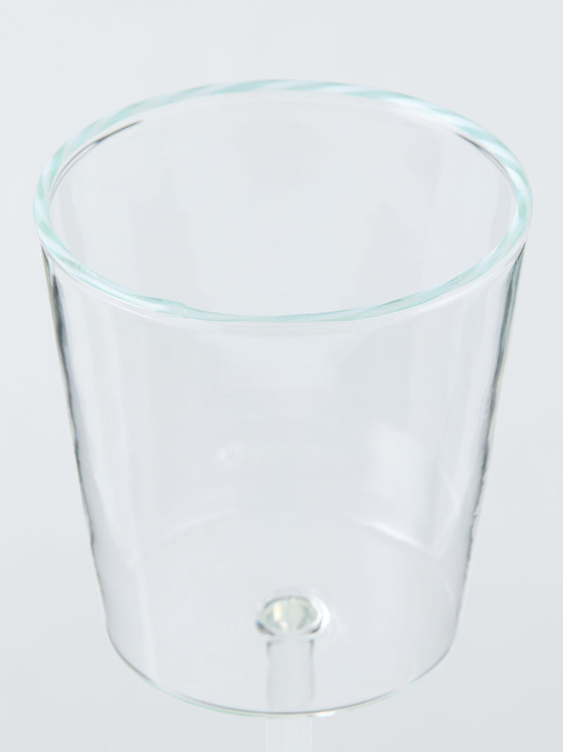 John Lewis stripe rim wine glass 310ml light blue clear, UK version