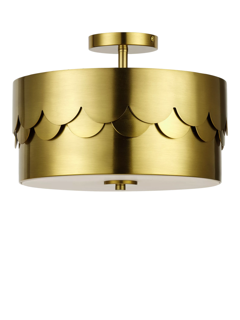 John Lewis Bea Scallop ceiling light brass, imported from the UK