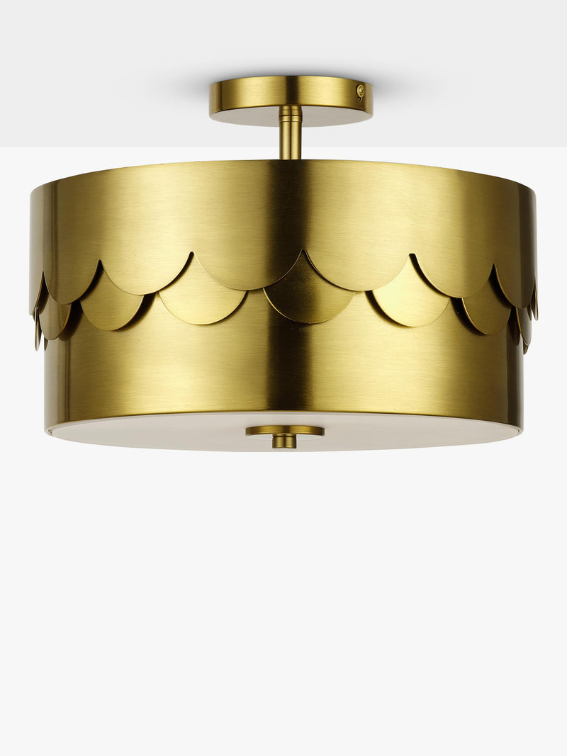 John Lewis Bea Scallop ceiling light brass, imported from the UK