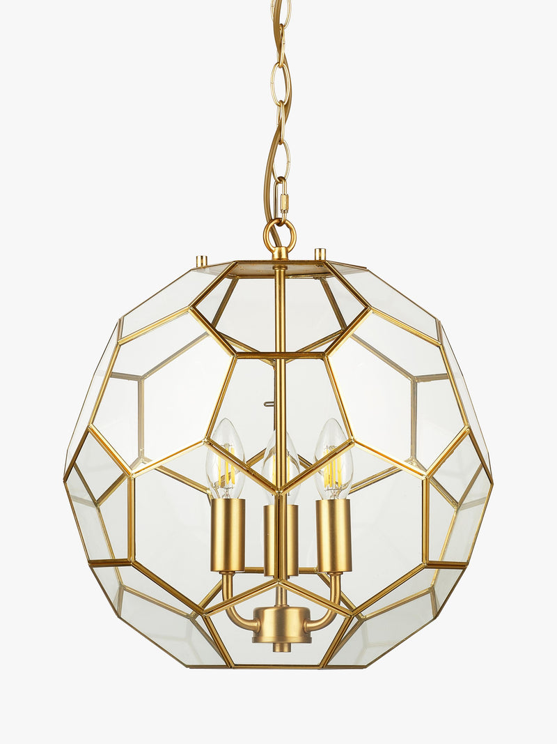 John Lewis geometric glass ball pendant ceiling light gold, UK version