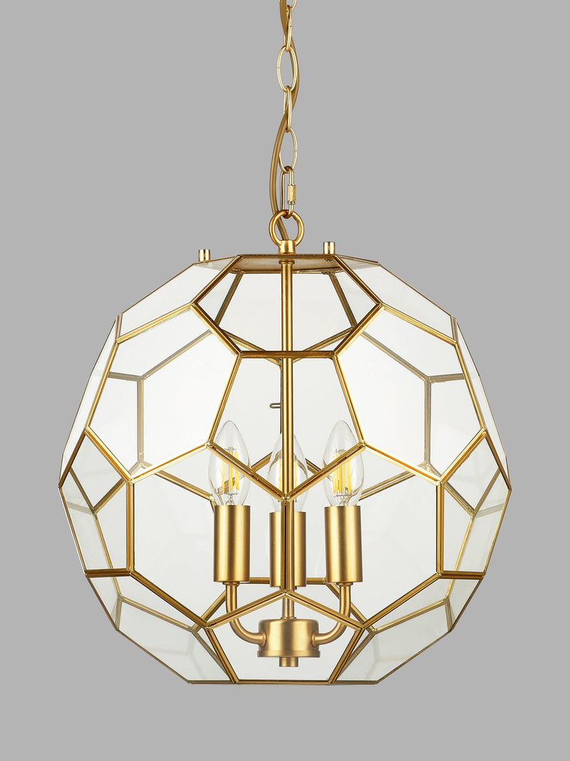 John Lewis geometric glass ball pendant ceiling light gold, UK version