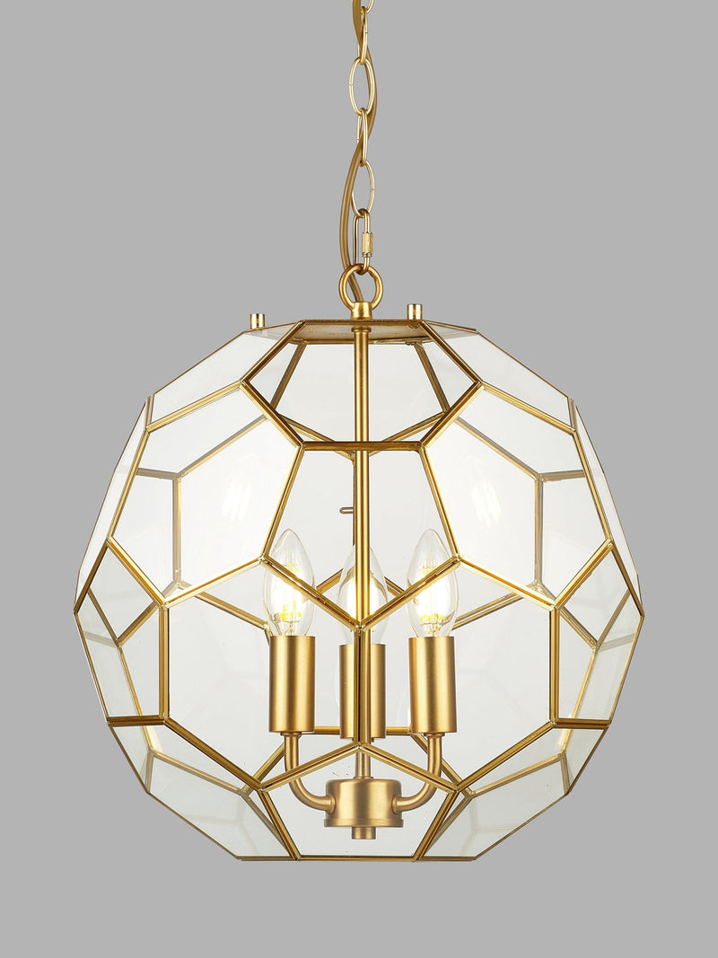 John Lewis geometric glass ball pendant ceiling light gold, UK version