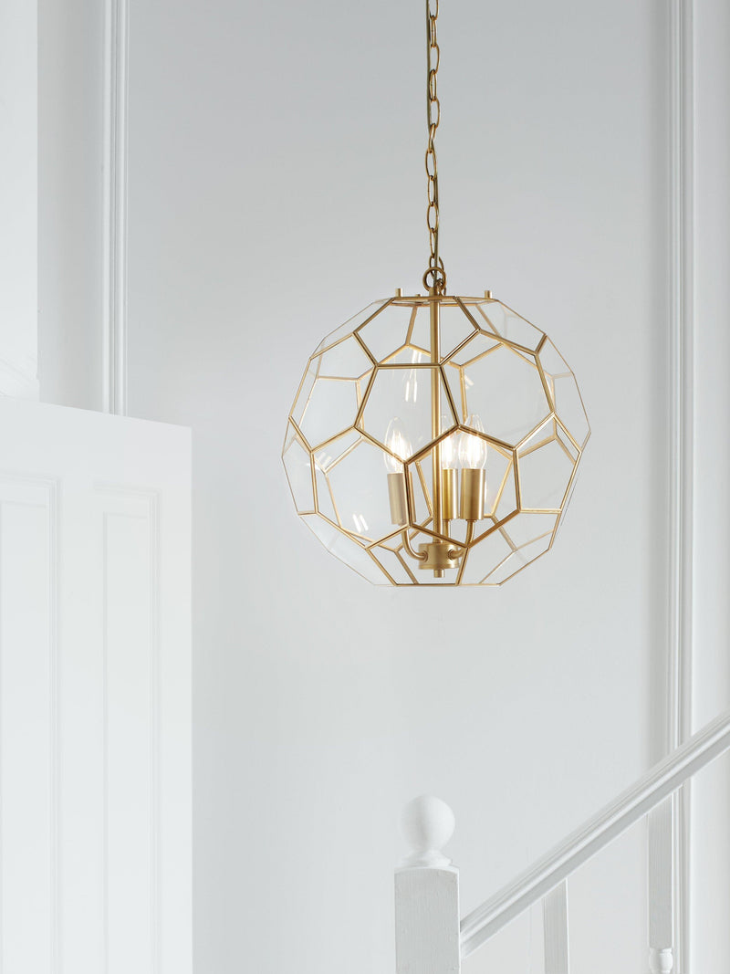 John Lewis geometric glass ball pendant ceiling light gold, UK version