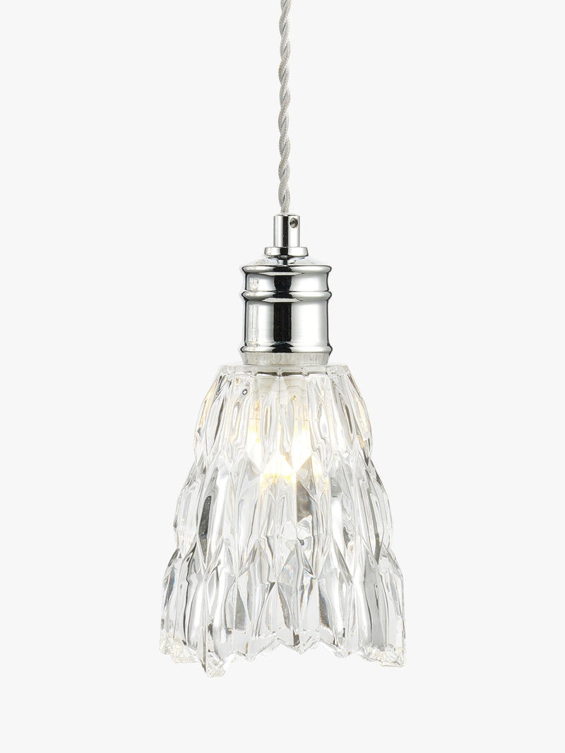 John Lewis Marlow crystal glass ceiling shade chrome 15x12.5cm (British brand)