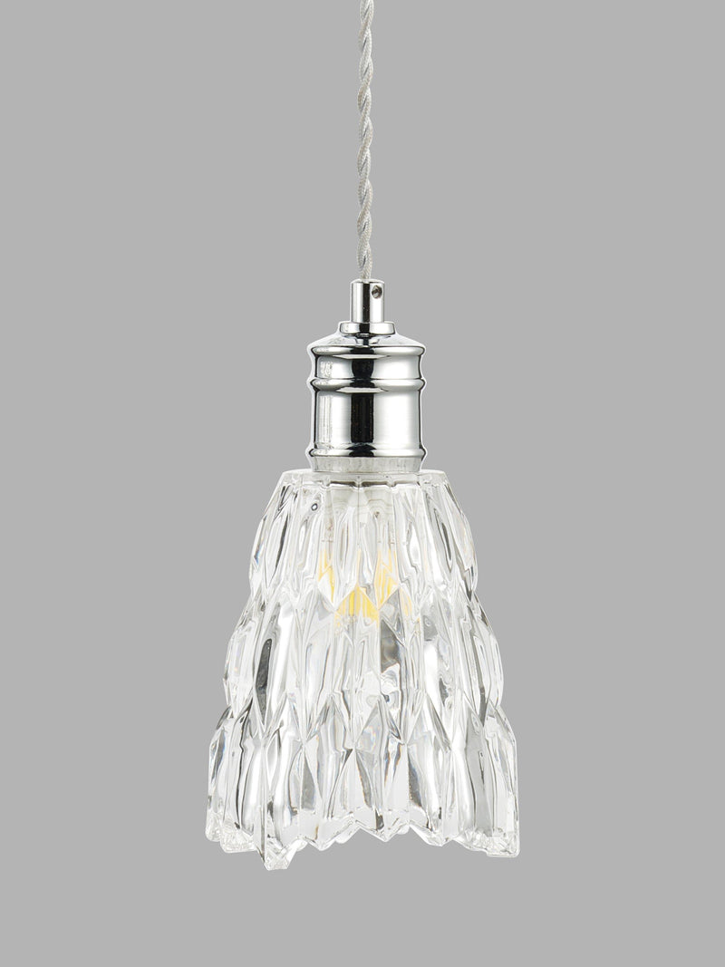 John Lewis Marlow crystal glass ceiling shade chrome 15x12.5cm (British brand)