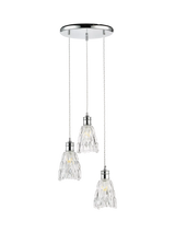 John Lewis John Lewis Marlow 3 Crystal Glass Pendant Cluster Ceiling Light, Chrome- Buy online at McGrocer