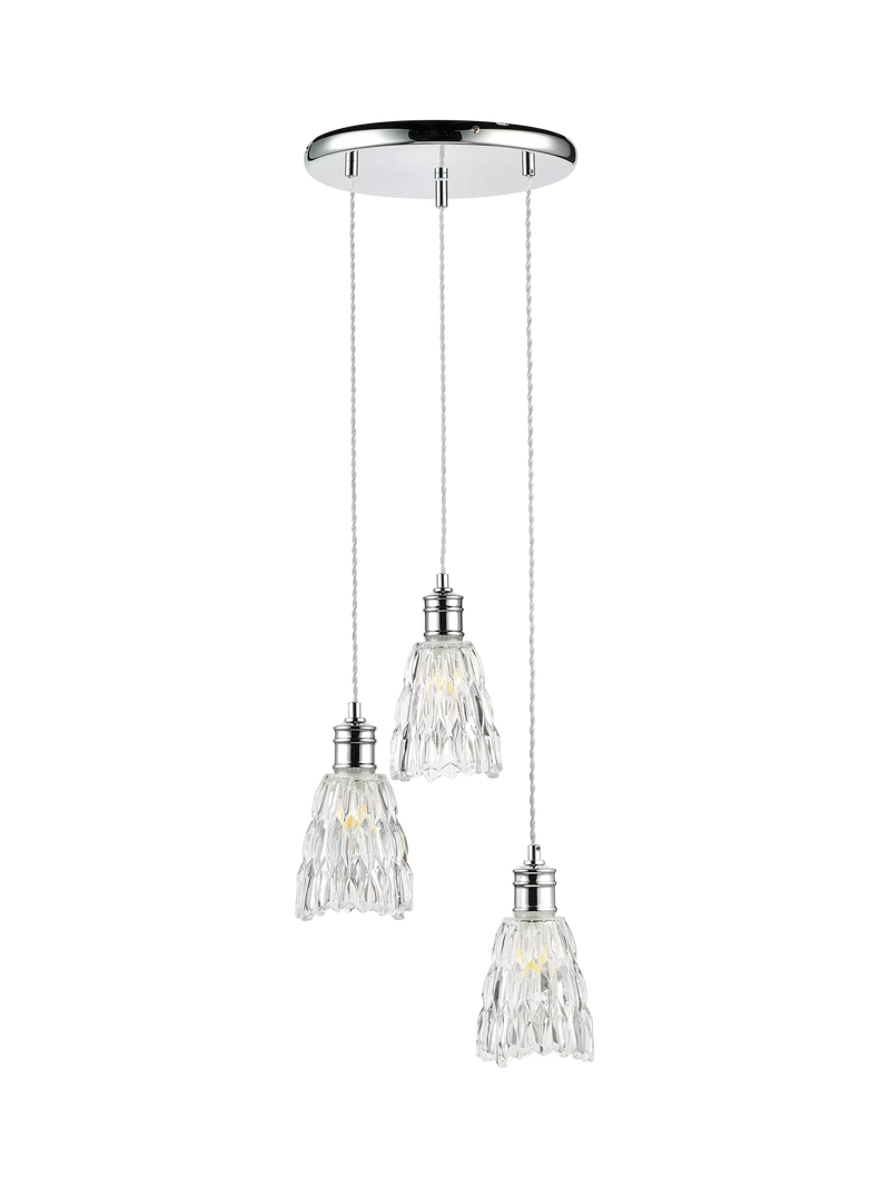 John Lewis Marlow crystal glass pendant light chrome - British product