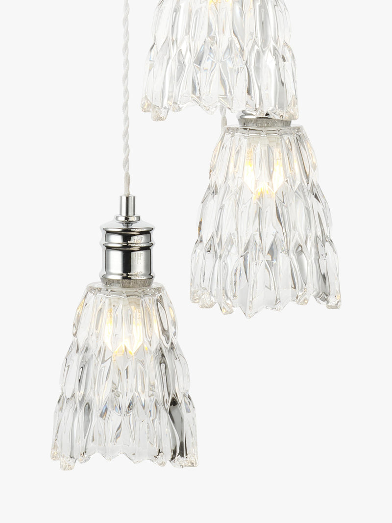 John Lewis Marlow crystal glass pendant light chrome - British product