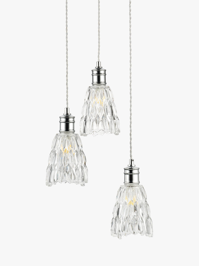 John Lewis Marlow crystal glass pendant light chrome - British product