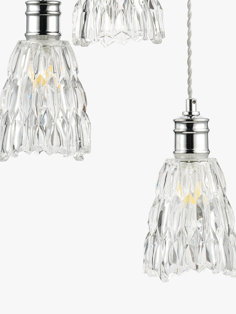 John Lewis Marlow crystal glass pendant light chrome - British product