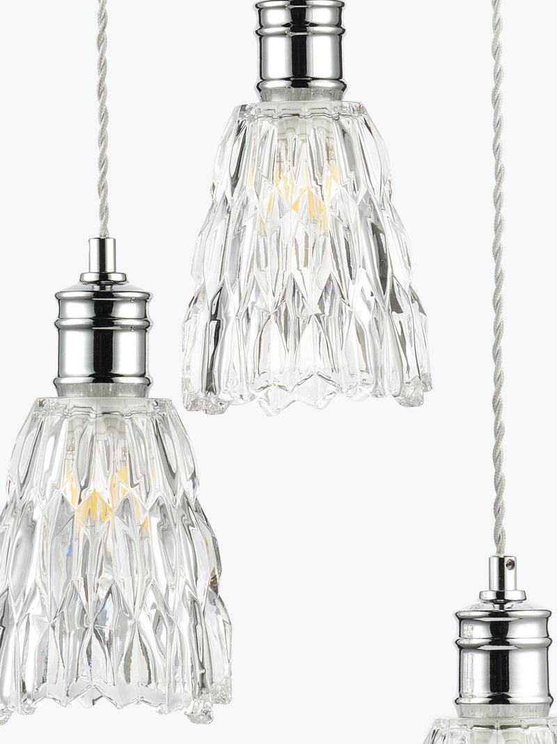 John Lewis Marlow crystal glass pendant light chrome - British product